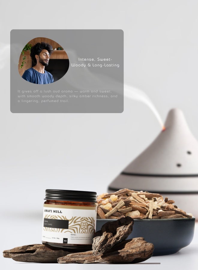 AWAFI MILL SAHAL OUD (Agarwood) Chips 100g (3.5 Oz) | Premium Oud for Charcoal & Bakhoor Burners - Image 5